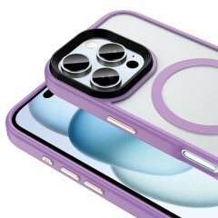 iPhone 16 Pro Max Kılıf Mat Arka Yüzey Wireless Şarj Özellikli Flet Magsafe Kapak