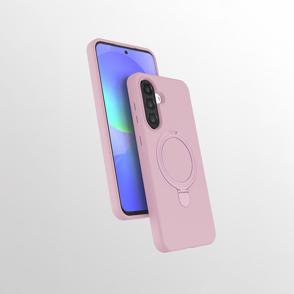 Samsung Galaxy A56 Kılıf Kablosuz Şarj Özellikli Standlı Samara Kapak Pembe