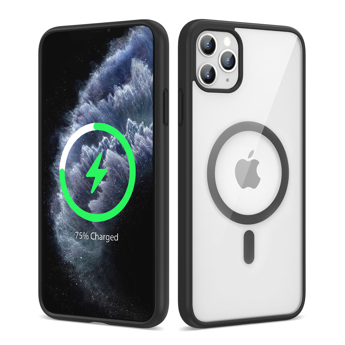 iPhone 11 Pro Kılıf Magsafe Wireless Şarj Özellikli Silikon Ege Kapak Siyah