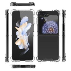 Samsung Galaxy Z Flip 6 Kılıf Nitro Anti Shock Darbe Emici Köşe Korumalı Şeffaf Silikon Kapak Şeffaf