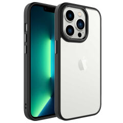 iPhone 14 Pro Kılıf Renkli Silikon Kenarlı Krom Kapak
