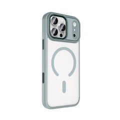 iPhone 17 Pro Max Kılıf Wireless Şarj Özellikli Krom M-safe Silikon Kapak