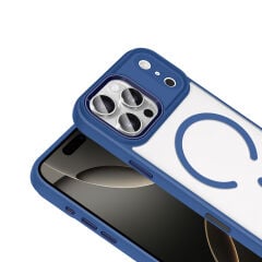 iPhone 17 Pro Max Kılıf Wireless Şarj Özellikli Krom M-safe Silikon Kapak