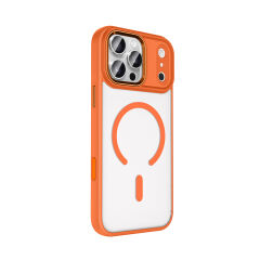 iPhone 17 Pro Max Kılıf Wireless Şarj Özellikli Krom M-safe Silikon Kapak