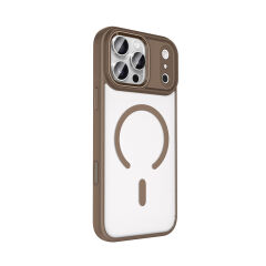 iPhone 17 Pro Max Kılıf Wireless Şarj Özellikli Krom M-safe Silikon Kapak