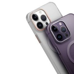 iPhone 14 Pro Max Kılıf Magsafe Şarj Özellikli Buzlu Sert PC Tuval Kapak