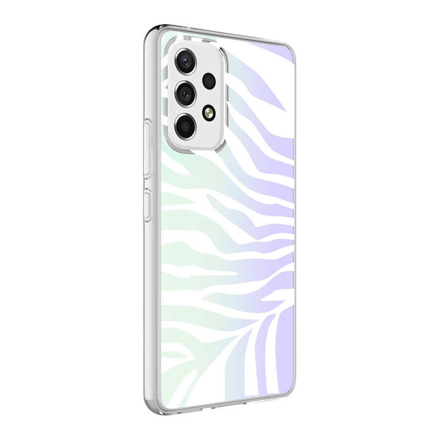 Samsung Galaxy A13 4G Kılıf M-Blue Desenli Kapak Zebra No1