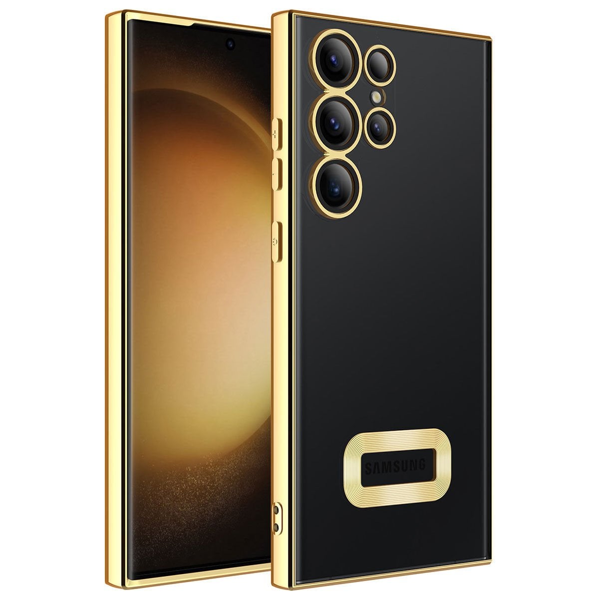 Samsung Galaxy S23 Ultra Kılıf Kamera Korumalı Logo Gösteren Omega Kapak