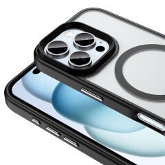 iPhone 16 Pro Kılıf Mat Arka Yüzey Wireless Şarj Özellikli Flet Magsafe Kapak