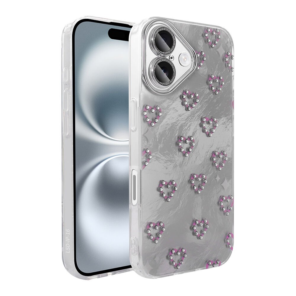 iPhone 16 Kılıf Kamera Korumalı Figürlü Ponti Silikon Kapak Beyaz