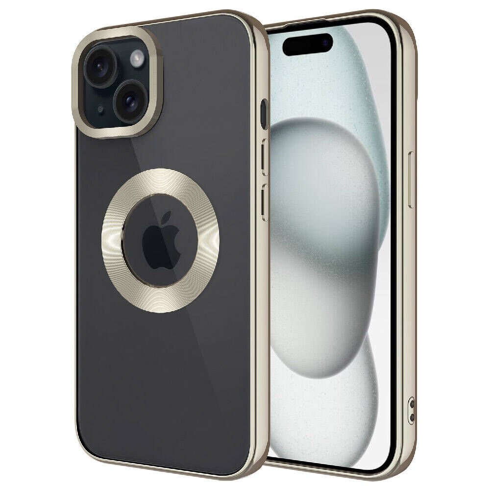 iPhone 15 Kılıf Kamera Korumalı Logo Gösteren Omega Kapak Titanyum