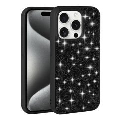 iPhone 15 Pro Kılıf Parlak Taşlı Tasarım Pırlanta Kapak