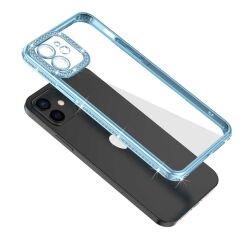 iPhone 11 Kılıf Kamera Korumalı Taşlı Mina Kapak