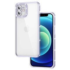 iPhone 11 Kılıf Kamera Korumalı Taşlı Mina Kapak