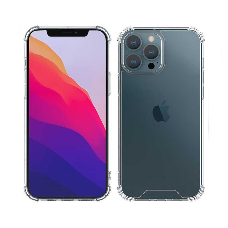 iPhone 13 Pro Kılıf Nitro Anti Shock Darbe Emici Köşe Korumalı Şeffaf Silikon Kapak Renksiz