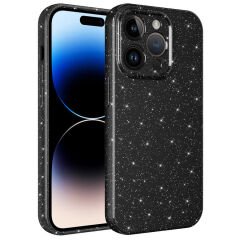 iPhone 14 Pro Max Kılıf Kamera Korumalı Simli Lüks Koton Kapak