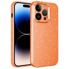 iPhone 14 Pro Max Kılıf Kamera Korumalı Simli Lüks Koton Kapak