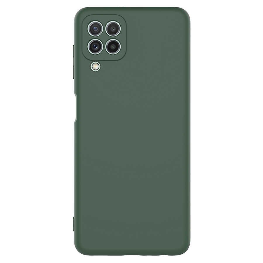 Samsung Galaxy A22 4G Kamera Korumali Mara Lansman Kapak Koyu Yeşil
