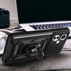 Oppo Reno 11F 5G Kılıf Magnetik Standlı Kamera Korumalı Sürgülü Vega Kapak