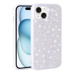 iPhone 15 Plus Kılıf Parlak Taşlı Tasarım Pırlanta Kapak