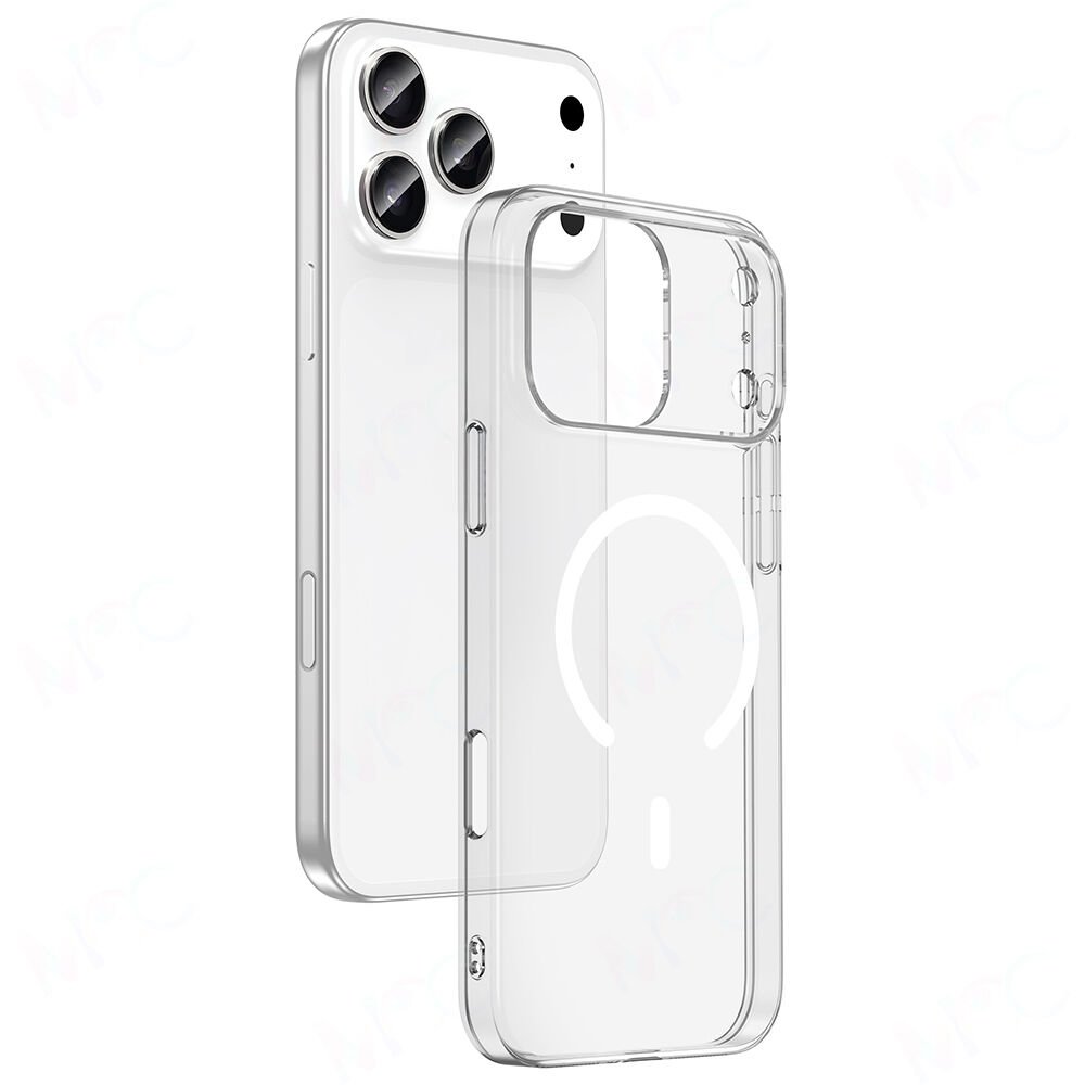 iPhone 17 Pro Max Kılıf Kablosuz Şarj Özellikli Şeffaf Kamera Çerçeveli Porto Kapak