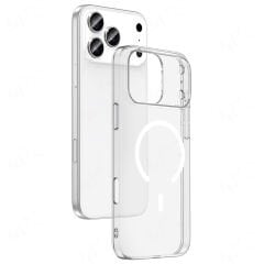 iPhone 17 Pro Max Kılıf Kablosuz Şarj Özellikli Şeffaf Kamera Çerçeveli Porto Kapak