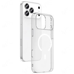 iPhone 17 Pro Max Kılıf Kablosuz Şarj Özellikli Şeffaf Kamera Çerçeveli Porto Kapak