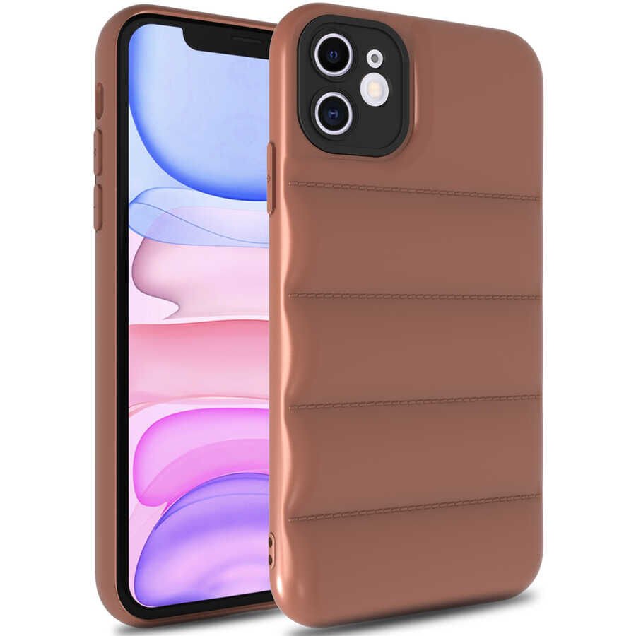 iPhone 11 Kılıf Kasis Kapak Kahverengi