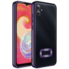 Samsung Galaxy A04E Kılıf Kamera Korumalı Logo Gösteren Omega Kapak Derin Mor