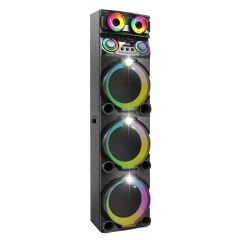GD-3127 Dijital LED Göstergeli Mikrofonlu RGB TWS Üçlü 12 inç Stereo Bass Kablosuz Karaoke Hoparlör