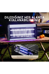 20W Elektrikli UV Sinek Öldürücü Lamba | Sivrisinek Kovucu | Sessiz Güçlü Haşere Kovucu | İç ve Dış Mekan Kullanımına Uygun 10W+10W