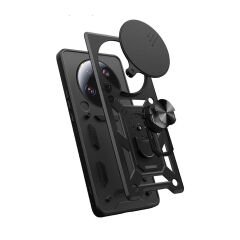 Xiaomi Mi 13 Ultra Kılıf Magnetik Standlı Kamera Korumalı Sürgülü Vega Kapak