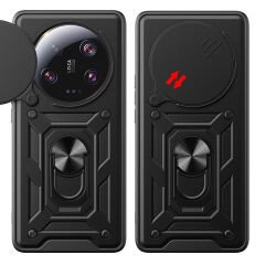 Xiaomi Mi 13 Ultra Kılıf Magnetik Standlı Kamera Korumalı Sürgülü Vega Kapak