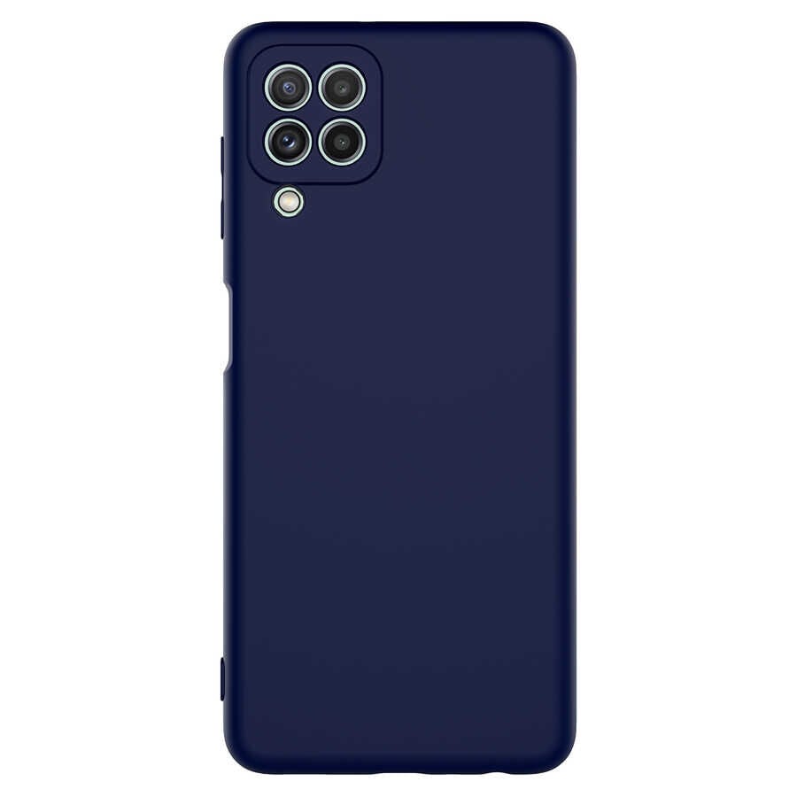 Samsung Galaxy M32 Kılıf Kamera Korumali Mara Lansman Kapak Lacivert