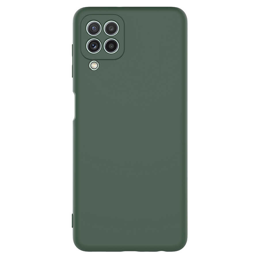 Samsung Galaxy M32 Kılıf Kamera Korumali Mara Lansman Kapak Koyu Yeşil