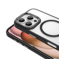 iPhone 16 Pro Max Kılıf Wireless Şarj Özellikli Krom Magsafe Silikon Kapak