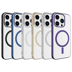 iPhone 15 Pro Max Kılıf Wireless Şarj Özellikli Pixel Magsafe Kapak Kılıf