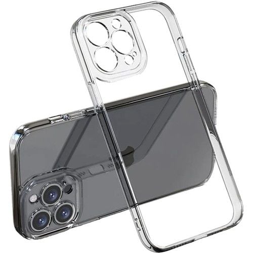 Iphone 14 Pro Max Kamera Korumalı Şeffaf Yumuşak Silikon