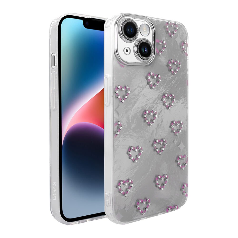 iPhone 14 Kılıf Kamera Korumalı Figürlü Ponti Silikon Kapak Beyaz