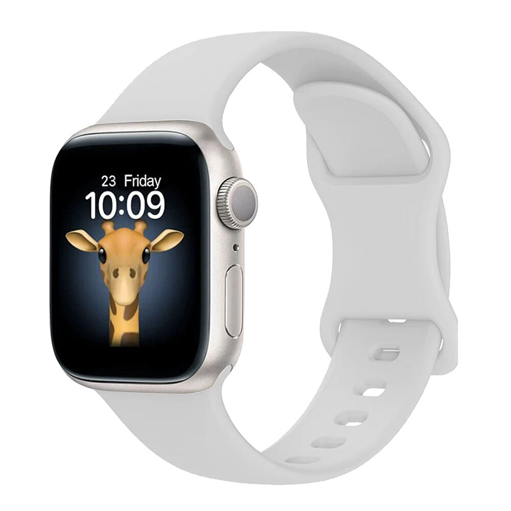 Apple Watch 10 46mm KRD-131 Silikon Kordon Strap Kayış Beyaz