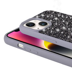 iPhone 14 Kılıf Parlak Taşlı Tasarım Pırlanta Kapak