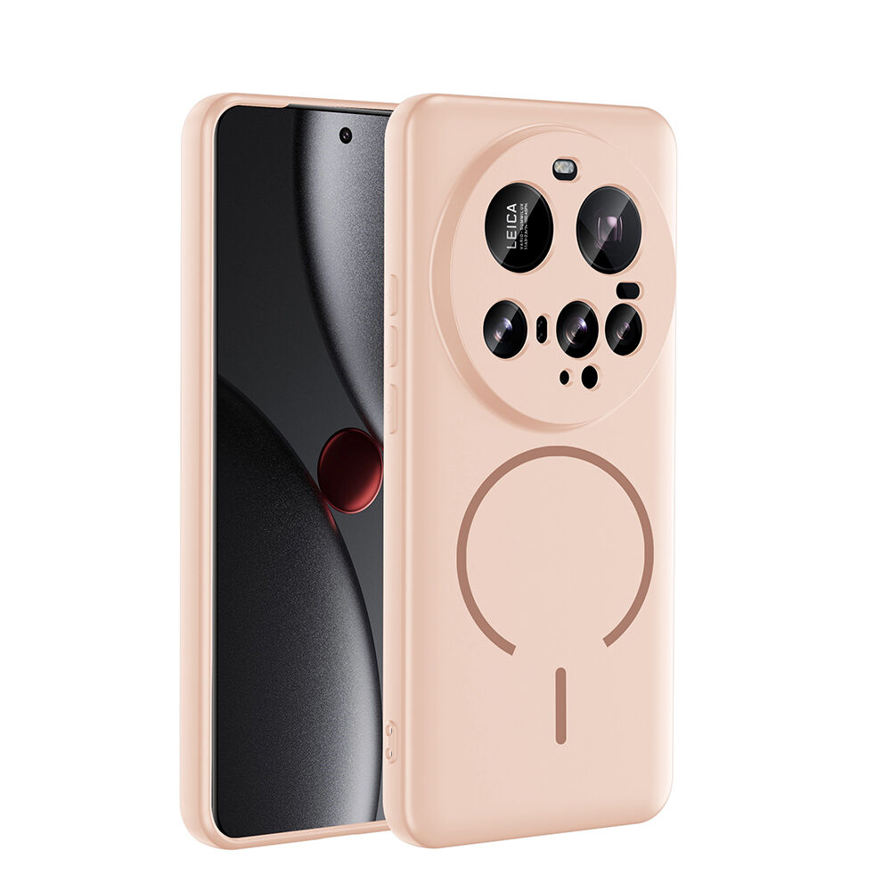 Xiaomi 15 Ultra Kılıf Meta Lansman M-Safe Kamera Korumalı içi Kadife Yumuşak Renkli Süet Silikon Rose Pembe