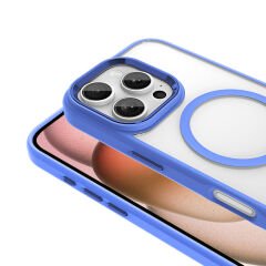 iPhone 16 Pro Kılıf Wireless Şarj Özellikli Krom Magsafe Silikon Kapak