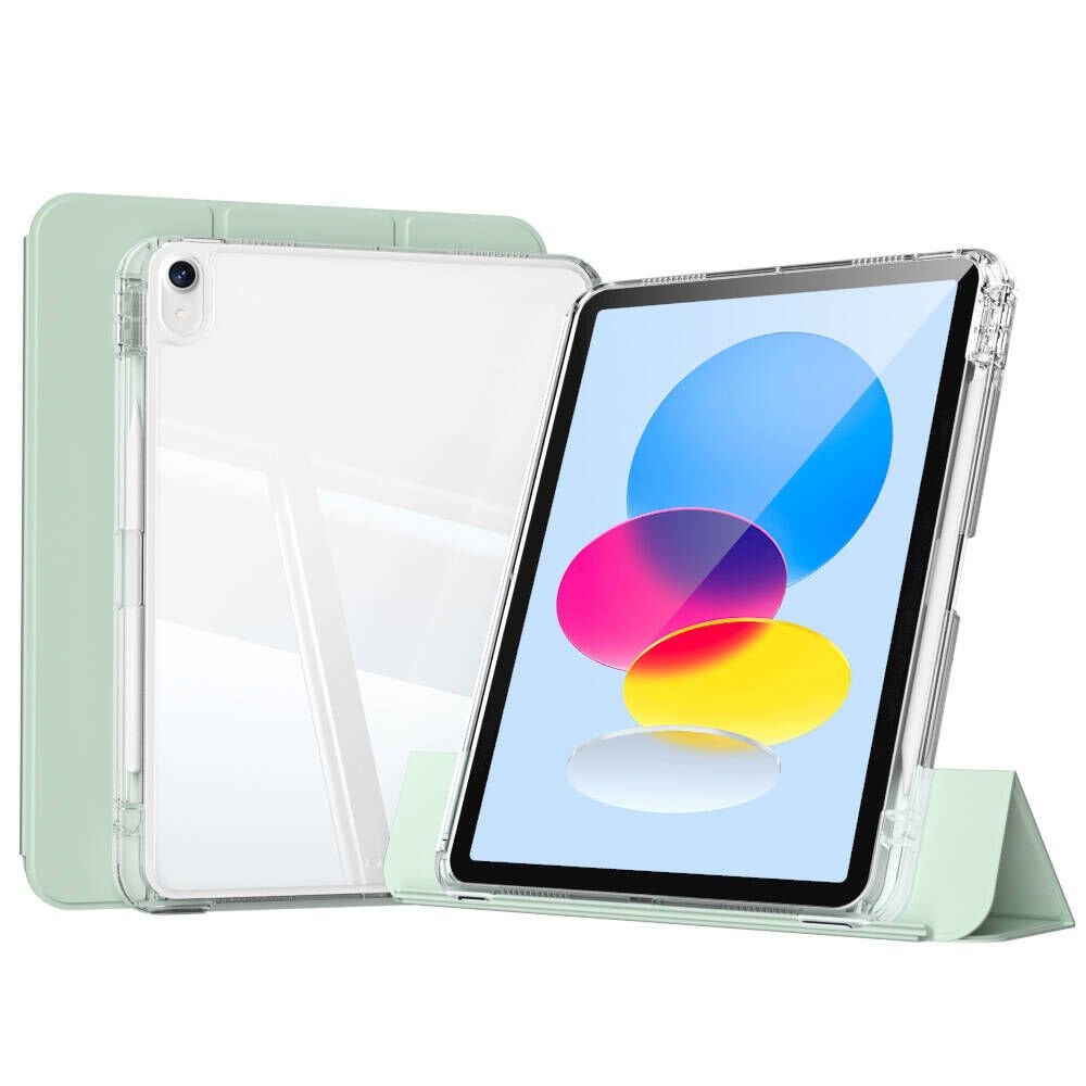 iPad 11.Nesil 2025 Kılıf Magnetik Ayrılabilen Airbagli Sliding Tablet Kılıfı Açık Yeşil