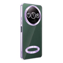 Xiaomi Redmi A3 4G 2024 Kılıf Kamera Korumalı Logo Gösteren Omega Kapak Gümüş