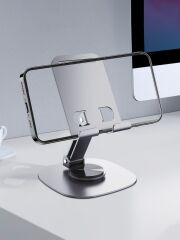 Yüksek Kaliteli Metal Katlanabilir 360 Dönebilen Ayarlanabilr Telefon Tutucu Masa Üstü Tablet Standı 02