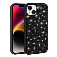 iPhone 13 Kılıf Parlak Taşlı Tasarım Pırlanta Kapak Pembe