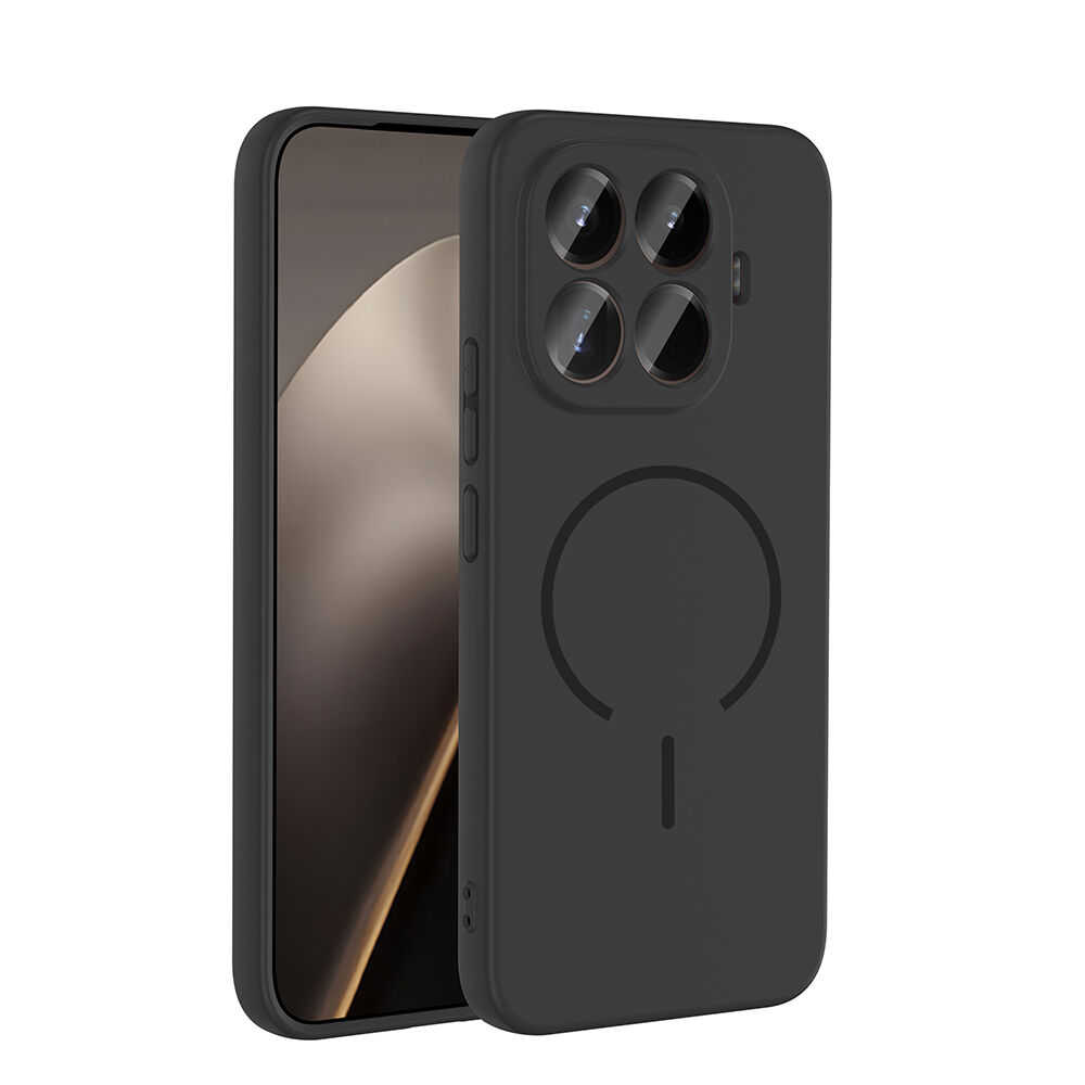 Xiaomi 15T Pro Kılıf Meta Lansman M-Safe Kamera Korumalı içi Kadife Yumuşak Renkli Süet Silikon Siyah