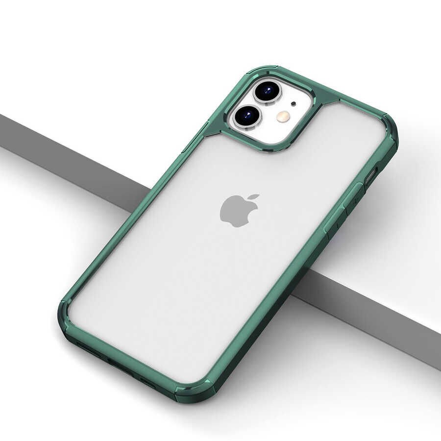 iPhone 12 Kılıf Roll Kapak Koyu Yeşil