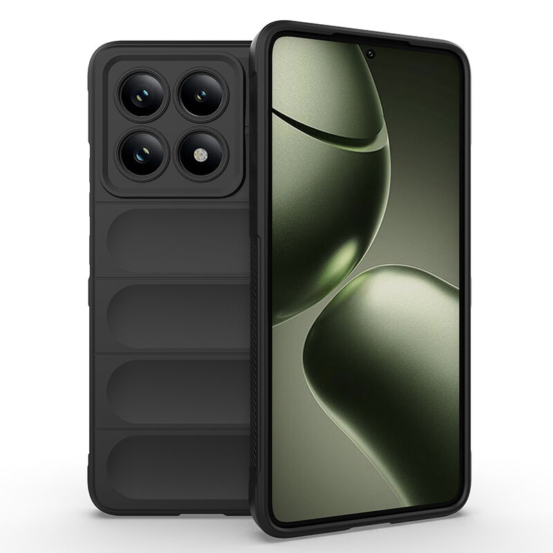 Xiaomi 14T Kılıf Esnek TPU Oyuklu Arka Yüzey Tasarımlı Etnik Silikon Kapak Siyah
